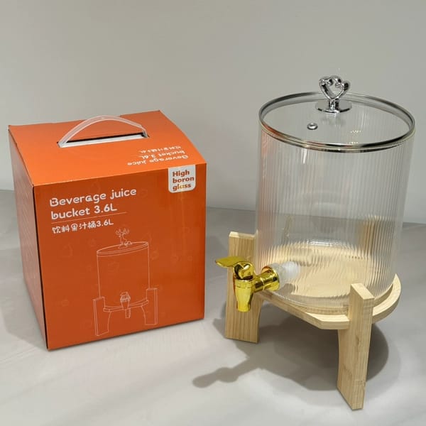 3.6L Ribbed Juice Dispenser with Bamboo Stand — Kenya · WIMU Kitchen Nairobi
