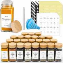 29PC SET GLASS STORAGE SPICE JARS WITH BAMBOO LID (view 3) — Kenya · WIMU Kitchen