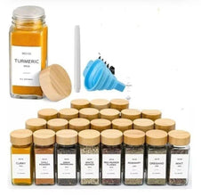 29PC SET GLASS STORAGE SPICE JARS WITH BAMBOO LID — Kenya · WIMU Kitchen