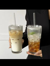 Vertical Stripped Glass Mug (view 2) — Kenya · WIMU Kitchen