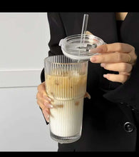 Vertical Stripped Glass Mug — Kenya · WIMU Kitchen