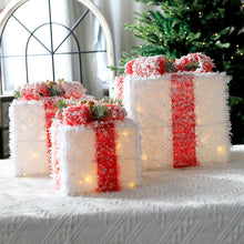 3pc Set Snow Flocked Christmas Lighted Gift Boxes (view 2) — Kenya · WIMU Kitchen