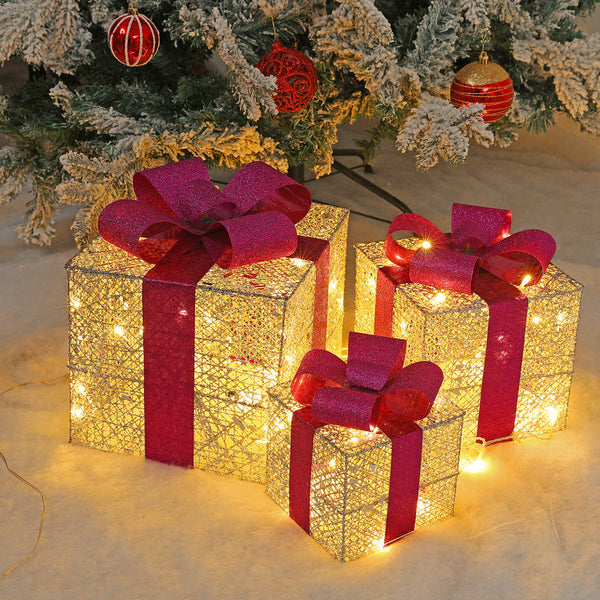 3pc Set Gold Christmas Lighted Gift Boxes — Kenya · WIMU Kitchen Nairobi