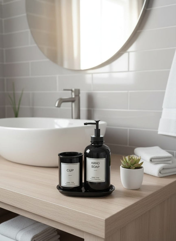 3pc sleek glass hand soap dispenser — Kenya · WIMU Kitchen Nairobi