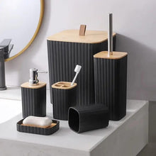6-in-1 Bathroom Accessories Set with Wooden Top — Kenya · WIMU Kitchen