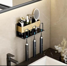 Metallic Wall-Mounted Toothbrush &amp; Toothpaste Holder — Kenya · WIMU Kitchen