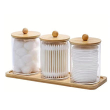 3pcs Acrylic Swab Storage Organizer Set with Bamboo Holder — Kenya · WIMU Kitchen