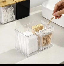 Acrylic Earbuds / Swab Organizer with Bamboo Cover (Partitioned) — Kenya · WIMU Kitchen