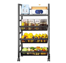 Heavy Metallic Vegetable Rack – 4 Layer (view 2) — Kenya · WIMU Kitchen