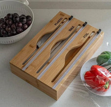 3-in-1 Bamboo Wrap Dispenser with Cutter (view 2) — Kenya · WIMU Kitchen