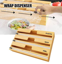 3-in-1 Bamboo Wrap Dispenser with Cutter — Kenya · WIMU Kitchen