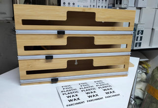 3-in-1 Bamboo Wrap Dispenser with Cutter (view 3) — Kenya · WIMU Kitchen
