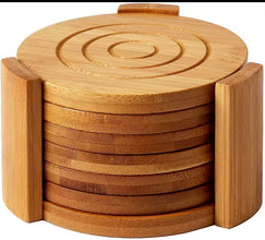 6PCS Round Bamboo Coaster Set (view 2) — Kenya · WIMU Kitchen