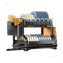 2-Tier Kitchen Dish Rack with Drain Tray (view 4) — Kenya · WIMU Kitchen
