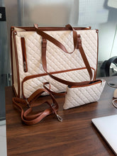 Quilted Large Capacity 15.6” Business Laptop Tote Bag with Insulated Lunch Compartment — Kenya · WIMU Kitchen