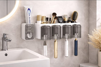 End Bathroom Clutter – Toothbrush & Toothpaste Dispenser with 4 Cups — WIMU Kitchen Nairobi — Kenya · WIMU Kitchen