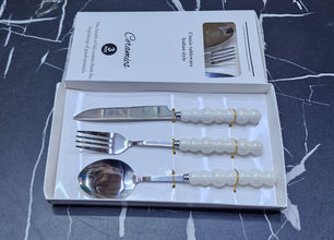 Pear Bubble Handle Cutlery Set – Ceramic-Resin Handles, Stainless Steel, 3-Piece — WIMU Kitchen Nairobi — Kenya · WIMU Kitchen