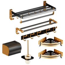 Turn Bathroom Chaos Into Order – 7pc Black & Gold Aluminum Storage Rack Set — WIMU Kitchen Nairobi — Kenya · WIMU Kitchen