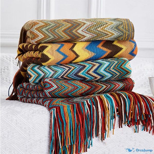 Cozy Up Any Room Instantly – Bohemian Knitted Tassel Throw Blanket — WIMU Kitchen Nairobi — Kenya · WIMU Kitchen Nairobi