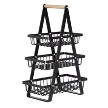 Triangular 3-Tier Metallic Mesh Fruit Basket – Black Countertop Fruit & Veg Stand — WIMU Kitchen Nairobi — Kenya · WIMU Kitchen