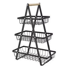 Triangular 3-Tier Metallic Mesh Fruit Basket – Black Countertop Fruit & Veg Stand — WIMU Kitchen Nairobi — Kenya · WIMU Kitchen
