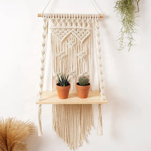 Nordic Wooden Hanging Wall Shelf with Rope - 100cm Plant & Décor Display Rack — WIMU Kitchen Nairobi — Kenya · WIMU Kitchen