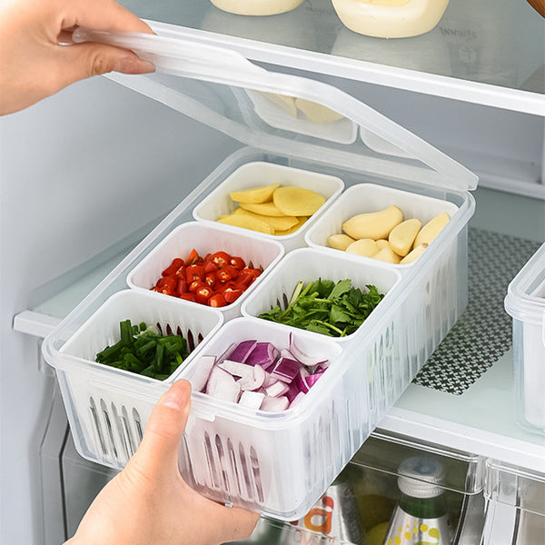 6-Grid Fridge Storage Container Set with Sealed Lid – Stackable Fruit & Veg Organizer — WIMU Kitchen Nairobi — Kenya · WIMU Kitchen Nairobi