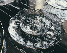 Irregular Gold-Rim Glass Plate & Bowl Set – Premium Transparent Glassware for Elegant Dining — WIMU Kitchen Nairobi — Kenya · WIMU Kitchen
