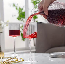 6-Piece Crystal Champagne Goblet Glass Set – Ribbed Long-Stem 350ml Toasting Glasses — WIMU Kitchen Nairobi — Kenya · WIMU Kitchen