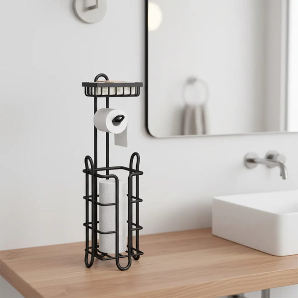 Freestanding Carbon Steel Paper Towel Holder, Black — Kenya · WIMU Kitchen Nairobi