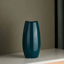 Modern Ceramic Flower Vase — White & Dark Blue — Kenya · WIMU Kitchen