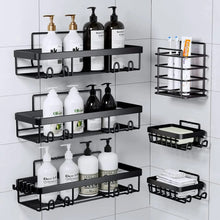 5PC Metallic Carbon Shower Caddy Shelf Set – Rustproof, Drill-Free Wall Storage — WIMU Kitchen Nairobi — Kenya · WIMU Kitchen