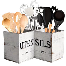 Wooden Kitchen Utensil Holder – Black Rustic Finish, Open-Top Countertop Organizer — WIMU Kitchen Nairobi — Kenya · WIMU Kitchen
