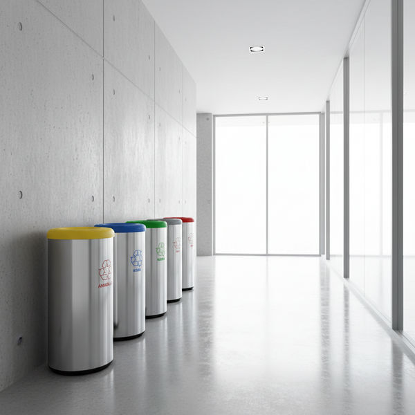 40 Litres Stainless Steel Capsule Waste Bin With Swing Lid And Scotch Brite Finish — Kenya · WIMU Kitchen Nairobi