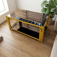 Glass Coffee Table with Gold Metal Frame - 10mm Black Tempered Glass Two-Tier Table — WIMU Kitchen Nairobi — Kenya · WIMU Kitchen