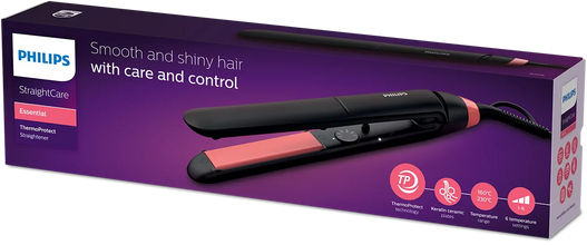 Philips StraightCare Essential ThermoProtect Straightener - Keratin-Infused 100mm Plates, 6 Settings, Auto Shut-Off — WIMU Kitchen Nairobi — Kenya · WIMU Kitchen