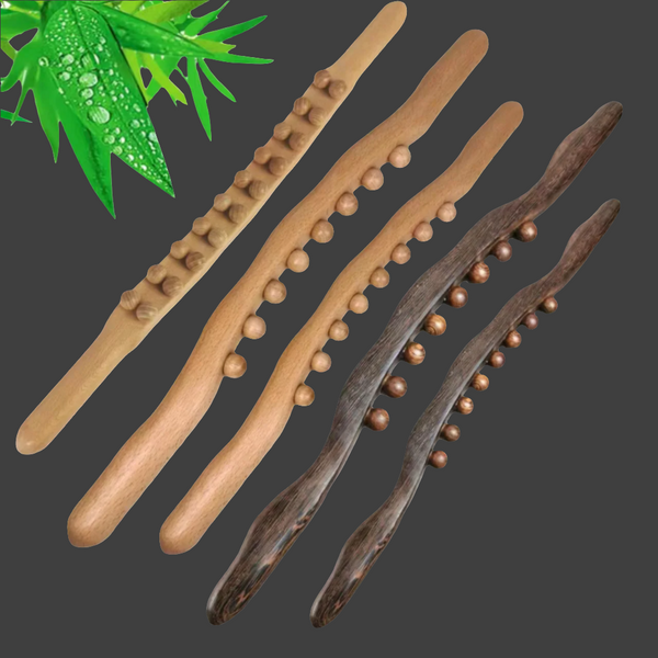 Wooden Gua Sha Stick Body Massage Tool with 8 Beads, Handheld Wood Therapy Roller — WIMU Kitchen Nairobi — Kenya · WIMU Kitchen Nairobi