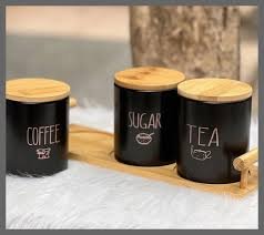 Stale Coffee, No More: Black Porcelain Airtight Canister Set — WIMU Kitchen Nairobi — Kenya · WIMU Kitchen