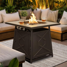 Fire Pit Table Square Outdoor Gas Heater 13KW Lava Rocks Ceramic Tile Top 28 Inch Patio — WIMU Kitchen Nairobi — Kenya · WIMU Kitchen