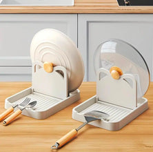 Pot Lid Rack & Spoon Holder Stand — Drip-Catching Countertop Organiser — WIMU Kitchen Nairobi — Kenya · WIMU Kitchen