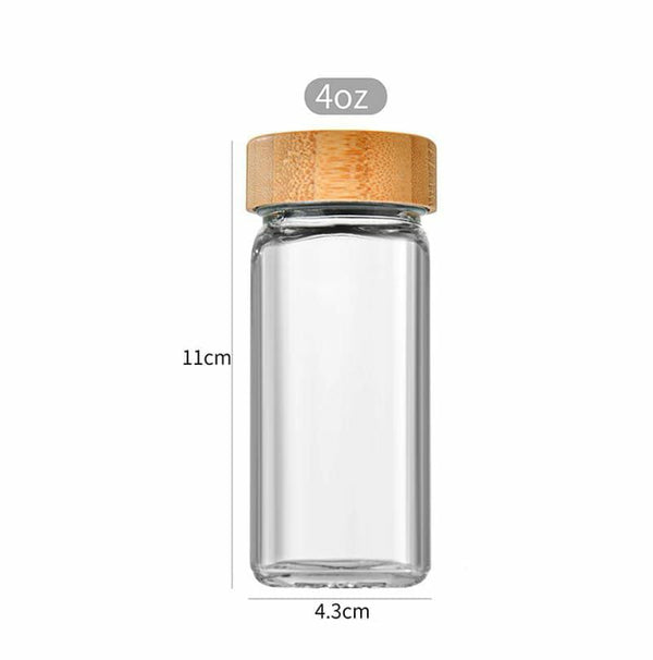 Clear Glass Spice Jars with Bamboo Lids, 120ml — WIMU Kitchen Nairobi — Kenya · WIMU Kitchen Nairobi