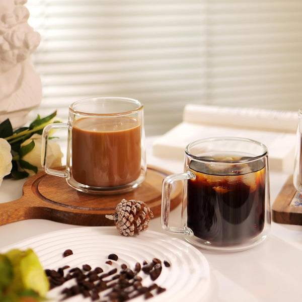430ml Danny Home Double Wall Clear Glass Coffee & Tea Mug Set (2 Pcs) — Kenya · WIMU Kitchen Nairobi