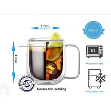 250ml Danny Home Double Walled Glass Mug with Handle (2 Pcs) (view 5) — Kenya · WIMU Kitchen