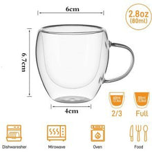 Danny Home 2-Pcs Double Walled Espresso Glasses with Handle 80ml (view 5) — Kenya · WIMU Kitchen