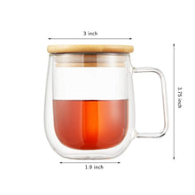 250ml Double Wall Glass Mug with Bamboo Lid & Handle – Heat Resistant Coffee Cup (view 3) — Kenya · WIMU Kitchen