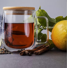 250ml Double Wall Glass Mug with Bamboo Lid & Handle – Heat Resistant Coffee Cup (view 2) — Kenya · WIMU Kitchen