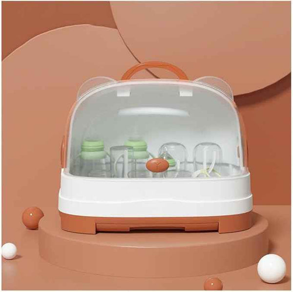Baby Bottle Drying Rack with Dustproof Cover – Large Capacity Storage Organizer with Drainage Tray & 3 Bottle Holders, BPA-Free Baby Bottle Drying Station — Kenya · WIMU Kitchen Nairobi