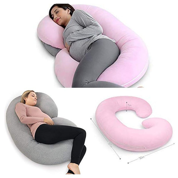 C-Shaped Full Body Pregnancy Pillow with Removable Cotton Cover, Pink or Grey — WIMU Kitchen Nairobi — Kenya · WIMU Kitchen Nairobi