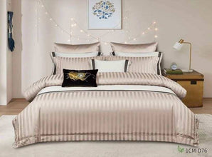 Luxury Cotton Satin Striped Duvet Cover Set with Bedsheet and 2 Pillowcases — WIMU Kitchen Nairobi — Kenya · WIMU Kitchen