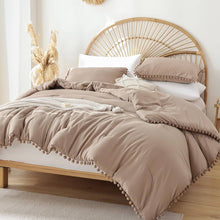 Pom-Pom Trim Boho Microfibre Duvet Cover Set with 2 Pillowcases, 6x6 or 6x7 — WIMU Kitchen Nairobi — Kenya · WIMU Kitchen